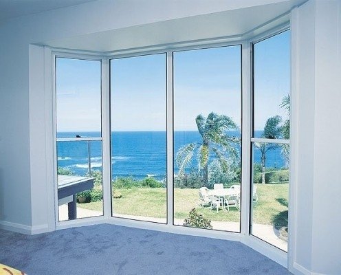 Window looking out on the ocean
